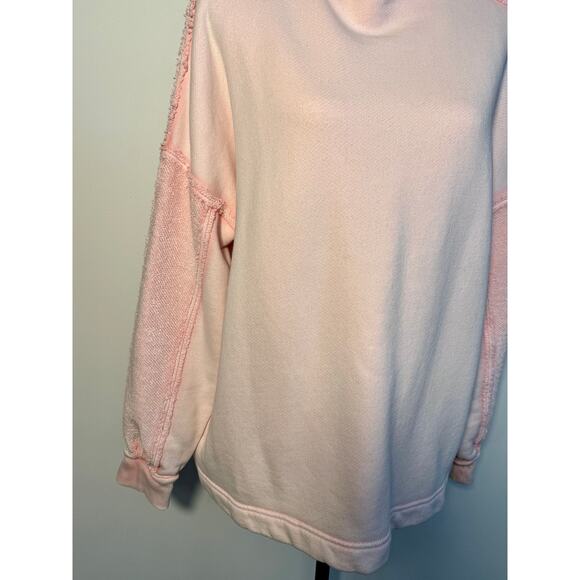 Free People Oversized Sweatshirt Soft Pink Raw Seam Size XS S M - Picture 4 of 9